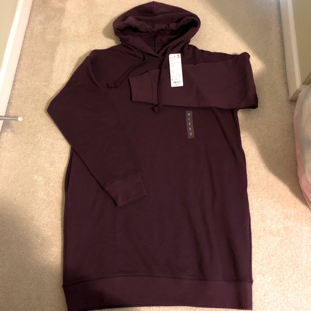 💜UNIQLO Oversized Long Sleeve Hoodie Dress